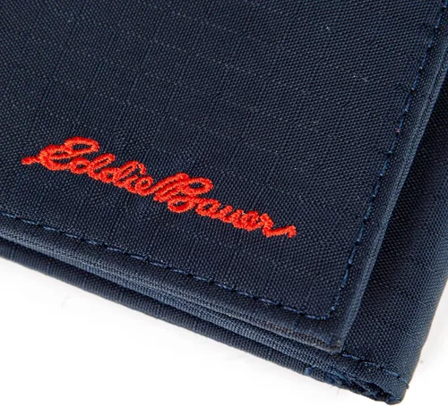 Miniatura 4 de Eddie Bauer Men's Fabric Trifold Wallet Money Clip RFID Protection ID Window Genuine Leather EDC