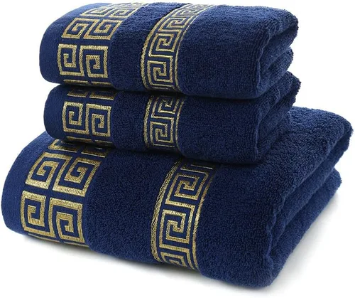 Toallas bordadas 100% algodón altamente absorbentes, juego de toallas de 3 piezas, toalla de baño de hotel, 1 toalla de baño, 2 toallas de mano