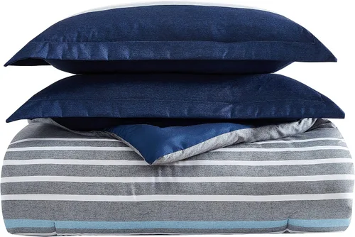 Miniatura 5 de Nautica - Juego de edredón individual/individual XL, ropa de cama suave y cepillada con sensación relajada para uso durante todo el año, juego