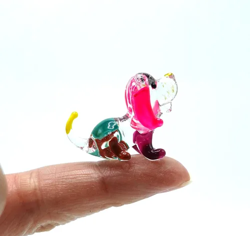 Miniatura 8 de Figuras pequeñas de Beagle raras miniaturas de vidrio soplado a mano, animales coleccionables, regalo para amantes de los perros, decoración