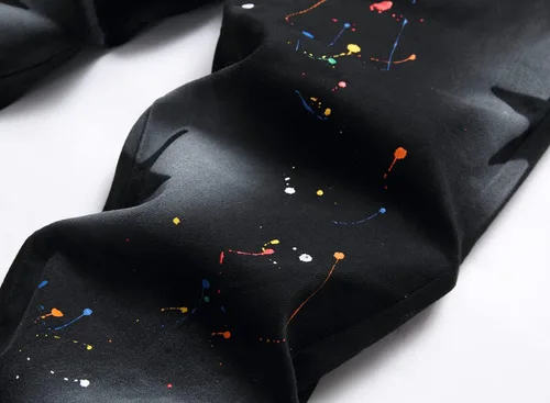 Miniatura 205 de Baylvn - Pantalones de mezclilla entallados y estampados para hombre con corte recto