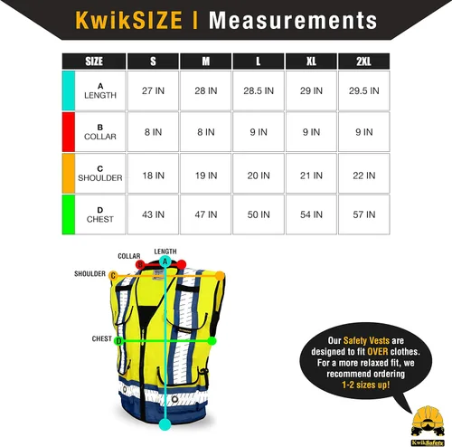 Miniatura 6 de KwikSafety GODFATHER SHERIFF - Chaleco de seguridad [amarillo/azul, pequeño] + paquete de casco de ala completa TORTOISE