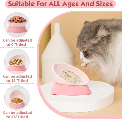 Miniatura 2 de Cuenco de comida de bulldog francés, cuenco inclinado para agua y comida de pug para gatos, comedero para perros pequeños, cachorros y gatos de cara