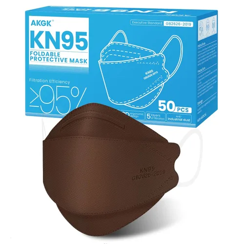 Miniatura 35 de akgk Mascarilla KN95 de 50 unidades, mascarillas de protección transpirable, mascarillas KN95 de 5 capas, máscaras de seguridad contra el polvo