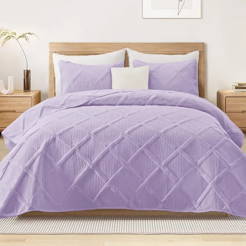 Miniatura 28 de Exclusivo Mezcla - Juego de edredón de microfibra tamaño King, juego de ropa de cama gris claro con 2 fundas de almohada, colcha moderna para cama