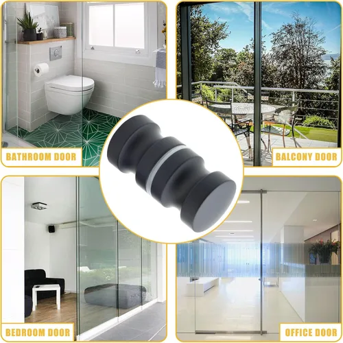 Miniatura 5 de Paquete de 2 manijas de puerta de cristal de ducha, perillas de acero inoxidable para puertas de ducha de doble cara, accesorios para puertas