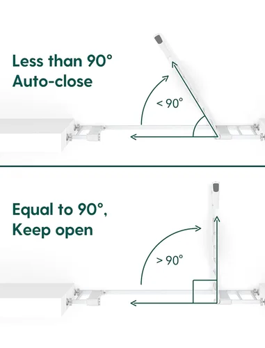 Miniatura 5 de Babelio Puerta de bebé con puerta para gatos ajustable, puerta de metal para mascotas de 29 a 40 pulgadas para escaleras y puertas, montada a Blanco