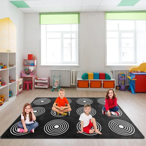 Miniatura 9 de Alfombra para Niños, Alfombra de Oruga Arcoíris ABC Letras del Alfabeto Tapete Educativo - 5x7 Pies Alfombra de Área de Aprendizaje con Respaldo