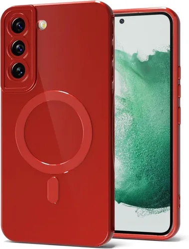 Miniatura 9 de Svanove para Samsung Galaxy S22 Funda de teléfono de silicona magnética, compatible con Magsafe, linda para mujeres, brillante color brillante, gel
