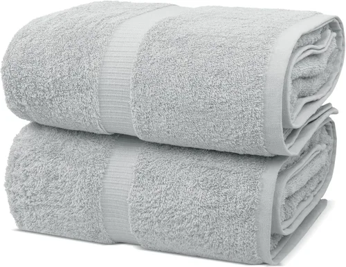 Chakir Turkish Linens - Toallas de baño turcas de 100% algodón (35 x 70 pulgadas, toallas de baño grandes, color gris plateado)