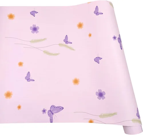 Miniatura 10 de Yifely Rollo de revestimiento de estante de 9.8 pies con diseño de mariposa morada, extraíble, para muebles, papel de PVC, 118 x 17.7 pulgadas