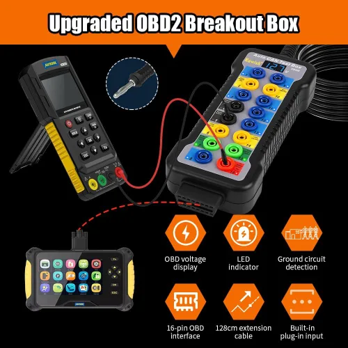 Miniatura 3 de Caja de ruptura OBD2 con indicador de luz LED, caja de ruptura OBDII profesional de 16 pines, herramienta de prueba de diagnóstico eléctrico