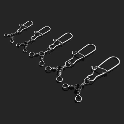 Miniatura 7 de SILANON Broches giratorios de 3 vías de pesca de acero inoxidable con doble bloqueo giratorio de barril de agua salada, conector de aparejos