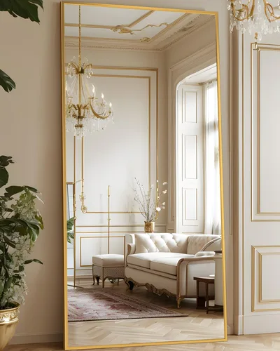Miniatura 57 de Antok Espejo de Cuerpo Entero, Espejo de Piso de 58"x18" con Soporte, Espejos Montados Colgantes para Dormitorio, Sala de Estar, Vestidor, Comedor