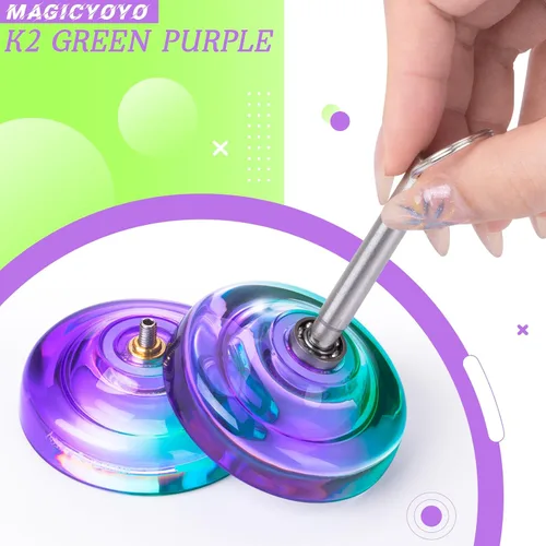 Miniatura 5 de MAGICYOYO K2 Cristal Yoyo Sensible para Niños Principiantes con Extra Rodamiento Yo Yo No Sensible, Yoyo Profesional de Plástico para Adultos+12