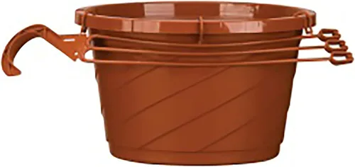 Maceta colgante europea decorativa de The HC Companies de 30,5 cm de gran tamaño, cesta colgante de plástico con diseño de remolino para plantas al
