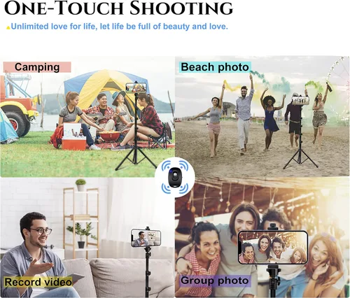 Miniatura 7 de Soporte de trípode para teléfono Selfie Stick de 60 pulgadas, accesorios de cámara profesional con registro remoto inalámbrico compatible con iPhone