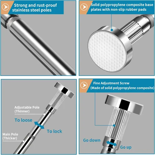 Miniatura 4 de 2 soportes de fregadero ajustables para montaje inferior, soporte de fregadero de acero inoxidable, sistema de instalación y reparación sin taladros