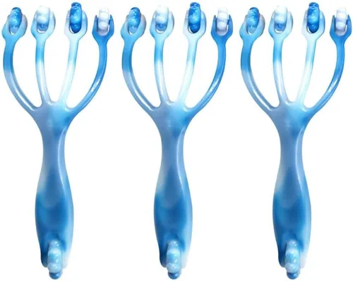 Healifty Masajeador de rodillo de mano de cuatro garras de 7.48 pulgadas, herramienta de masaje muscular compacta para pies, manos, cuello, cuerpo,