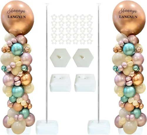 Miniatura 9 de LANGXUN Kit de arco de globos de mesa blanco de 12 pies, marco de soporte de arco de globos para fiesta de cumpleaños, decoración de boda