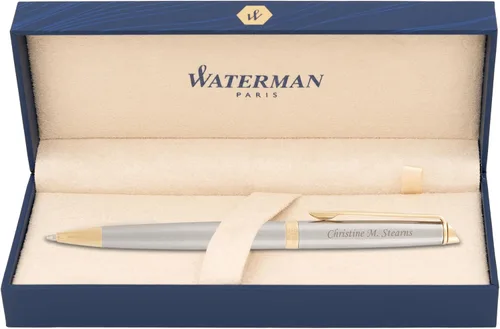 Miniatura 10 de Bolígrafo Waterman Personalizado Bolígrafo de Bola Waterman Hemisphere con Acción de Giro Grabado en Laca Negra Brillante con Ribete Cromado.