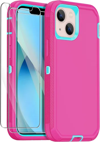 Miniatura 14 de Funda para iPhone 13 Mini con 2 protectores de pantalla, protección contra caídas a prueba de golpes, cuerpo completo, resistente, 3 capas, militar