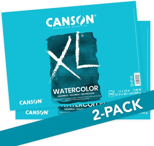Miniatura 13 de Canson XL Series Cuaderno de acuarela, papel blanco pesado, encuadernación con resorte lateral, 30 hojas, 9x12 pulgadas