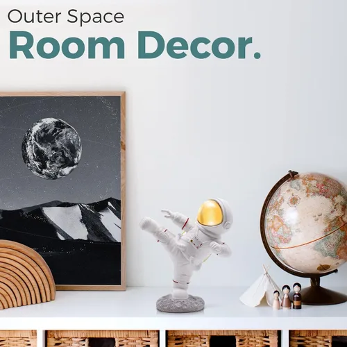 Miniatura 2 de Estatua de astronauta para decoración de escritorio y oficina, mini figuras espaciales para estantes, juegos y decoración de habitación de hombres