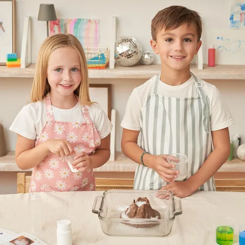 Miniatura 6 de ZICOTO Delantal para Niños para Niñas y Niños - Delantal de Niño Pequeño con Bolsillo para Cocinar, Hornear y Manualidades - Regalo de Navidad