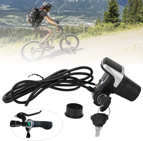 Miniatura 5 de Astibym Acelerador de bicicleta eléctrica, pantalla restante de potencia 36 V Wear1. Acelerador de manillar de bicicleta con cable de 19.7 ft