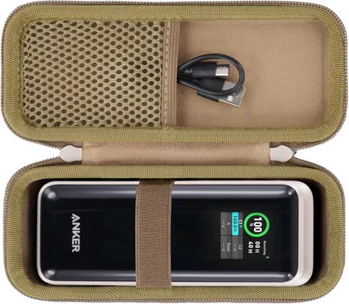 Miniatura 13 de khanka Anker Prime Power Bank, funda de 26,250 mAh, bolsa de viaje dura compatible con Anker Prime Power Bank 26K, 300W, solo funda (negro)