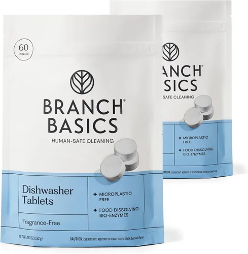 Miniatura 9 de Branch Basics Tabletas para lavavajillas – 60 unidades Sin plástico, sin fragancia, seguras para humanos, reemplazo de cápsulas de lavavajillas