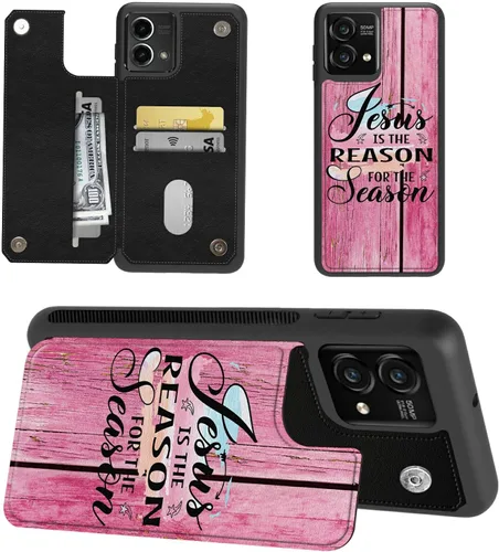 Miniatura 25 de Funda tipo cartera para Moto G Stylus 5G 2023 con soporte para tarjetas, bloqueo RFID, piel sintética, función atril, cierre magnético, funda