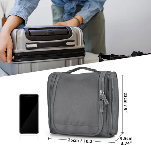 Miniatura 7 de JOMOLA Neceser colgante para hombres y mujeres, bolsa de maquillaje de viaje resistente al agua, bolsa organizadora de artículos de tocador de viaje