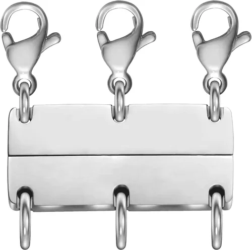 Miniatura 11 de OHINGLT Cierre de collar en capas magnético de oro y plata de 18 quilates separador para capas, múltiples cierres de collar y cierres para mujer
