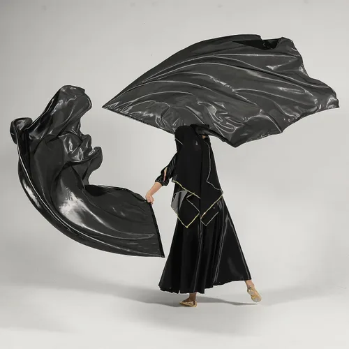 Miniatura 4 de MUNAFIE Banderas de adoración para danza, alabanza, banderas de iglesia para adoración, Banderas de Danza, color negro