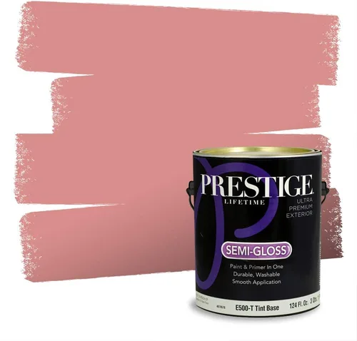 Miniatura 517 de Prestige Paints Pintura exterior e imprimación en uno, 1 galón, plano, coincidencia comparable de Valspar* Amber Rose*