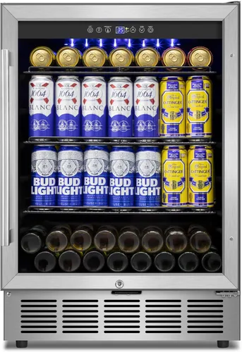 Miniatura 10 de FoMup - Refrigerador bajo encimera de acero inoxidable con 3 cajones, refrigerador de bebidas para exterior con ruedas, diseño impermeable y control