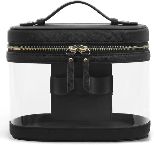 Miniatura 26 de Bolsa de maquillaje transparente Popvibe, estuche de cosméticos de viaje con cremallera, bolsa de aseo transparente con cremallera, organizador Malva