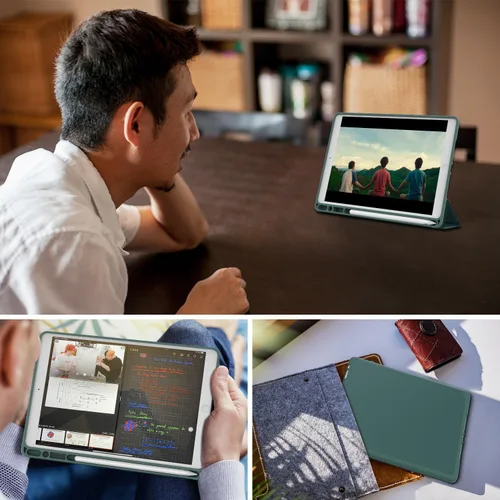Miniatura 7 de Funda para iPad de 6ª/5ª generación de 9.7 pulgadas (2018/2017), iPad Air 2 y 1 (2014/2013), funda protectora con soporte para lápices, funda