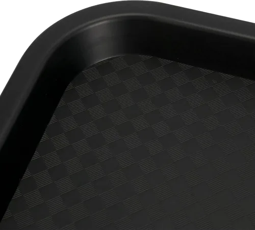 Miniatura 5 de Paquete de 10 bandejas de plástico negro para comida rápida, bandejas de plástico para cafeterías de 14 x 10 pulgadas con superficie texturizada