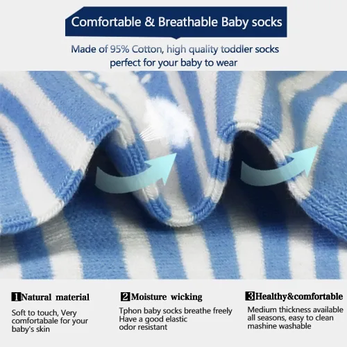 Miniatura 7 de Tphon Calcetines antideslizantes para niños pequeños con agarre, 12 pares de calcetines antideslizantes para niños y niñas de 1 a 7 años