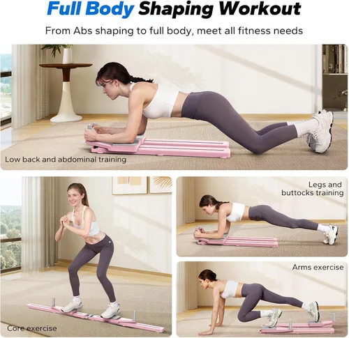 Miniatura 6 de MERACH Pilates Board, Multifunctional Abdominal Plate, Detachable Ab Trainer Machine with Anti-Slip and Quiet Design, Portable Pilates Reformer for