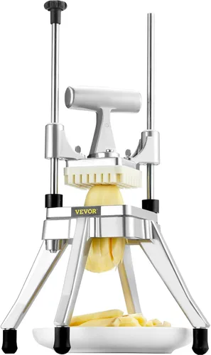 Miniatura 10 de VEVOR Picador comercial de frutas y verduras, cortador de patatas fritas de acero inoxidable con 4 cuchillas de 1/4 pulgadas 3/8 pulgadas 1/2