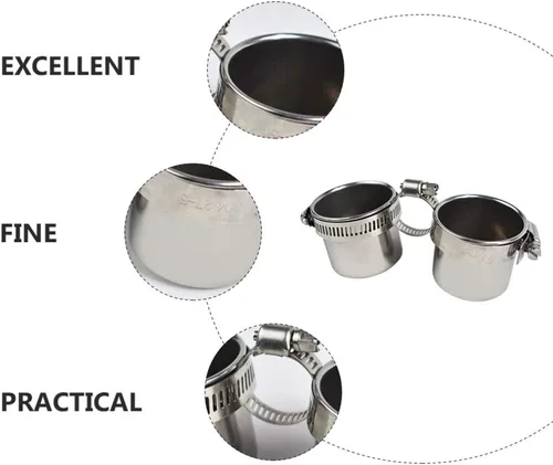 Miniatura 9 de Mipcase Accesorios para pájaros, accesorios para jaulas, comedero de agua para pájaros, cuenco colgante de jaula de acero inoxidable con abrazadera