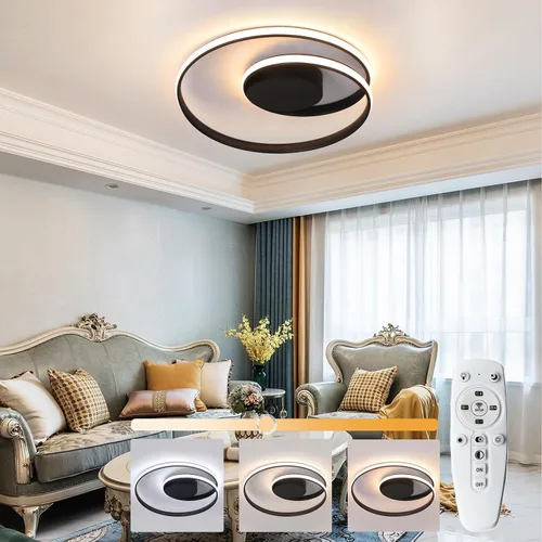 Miniatura 10 de Lámpara de techo cuadrada LED moderna - 33 W, 6000 K blanco frío, montaje empotrado para cocina, sala de estar, dormitorio y pasillo