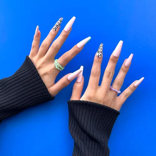 Miniatura 3 de Gold Finger - Kit de uñas postizas de cobertura completa con pegamento, diseño moderno, gel listo para usar, uñas medianas, largas y extralargas
