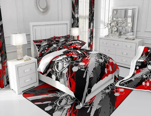 Miniatura 8 de jejeloiu Juego de ropa de cama Queen y King, juego de edredón de panal para niños, niñas, adolescentes, decoración de habitación, edredón Multi 07