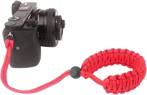 Miniatura 9 de Correa de muñeca ajustable 550 Paracord para cámaras réflex digitales, compactas Negro
