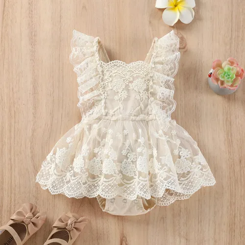 Miniatura 4 de IDOPIP Conjunto de ropa de 1er cumpleaños para niñas con estampado floral, estilo bohemio, con encaje, tutú y diadema de princesa